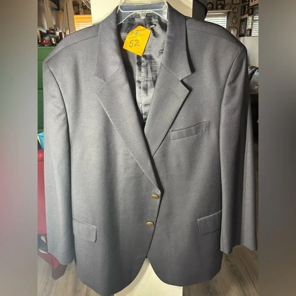 Lacrosse Navy Blue Suit Jacket Sports Coat Size 52R EPC